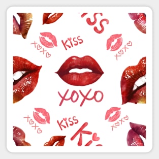 Kiss Love XOXO Pattern Throw Pillow Magnet